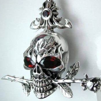 skull with rose